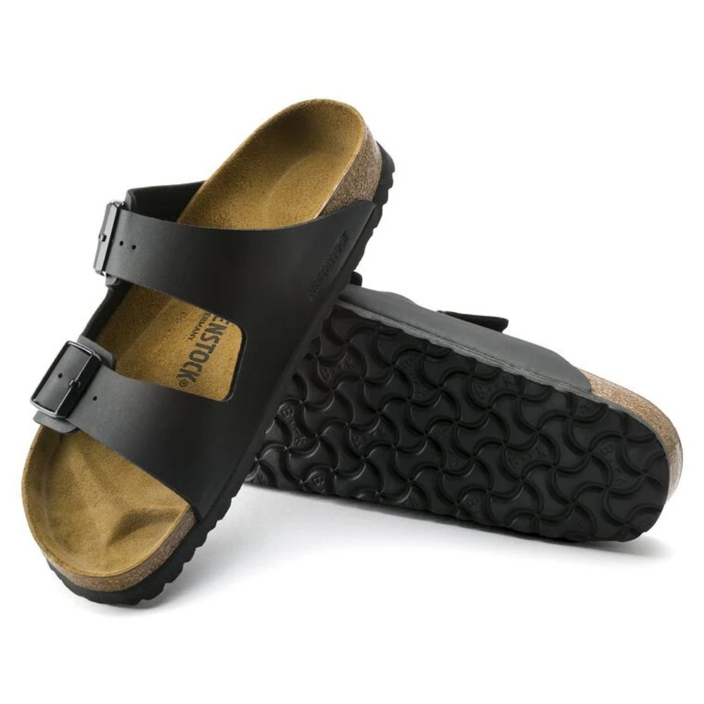 Birkenstock Men's Arizona Birko Flor Sandals, Black 43 M, Regular Width